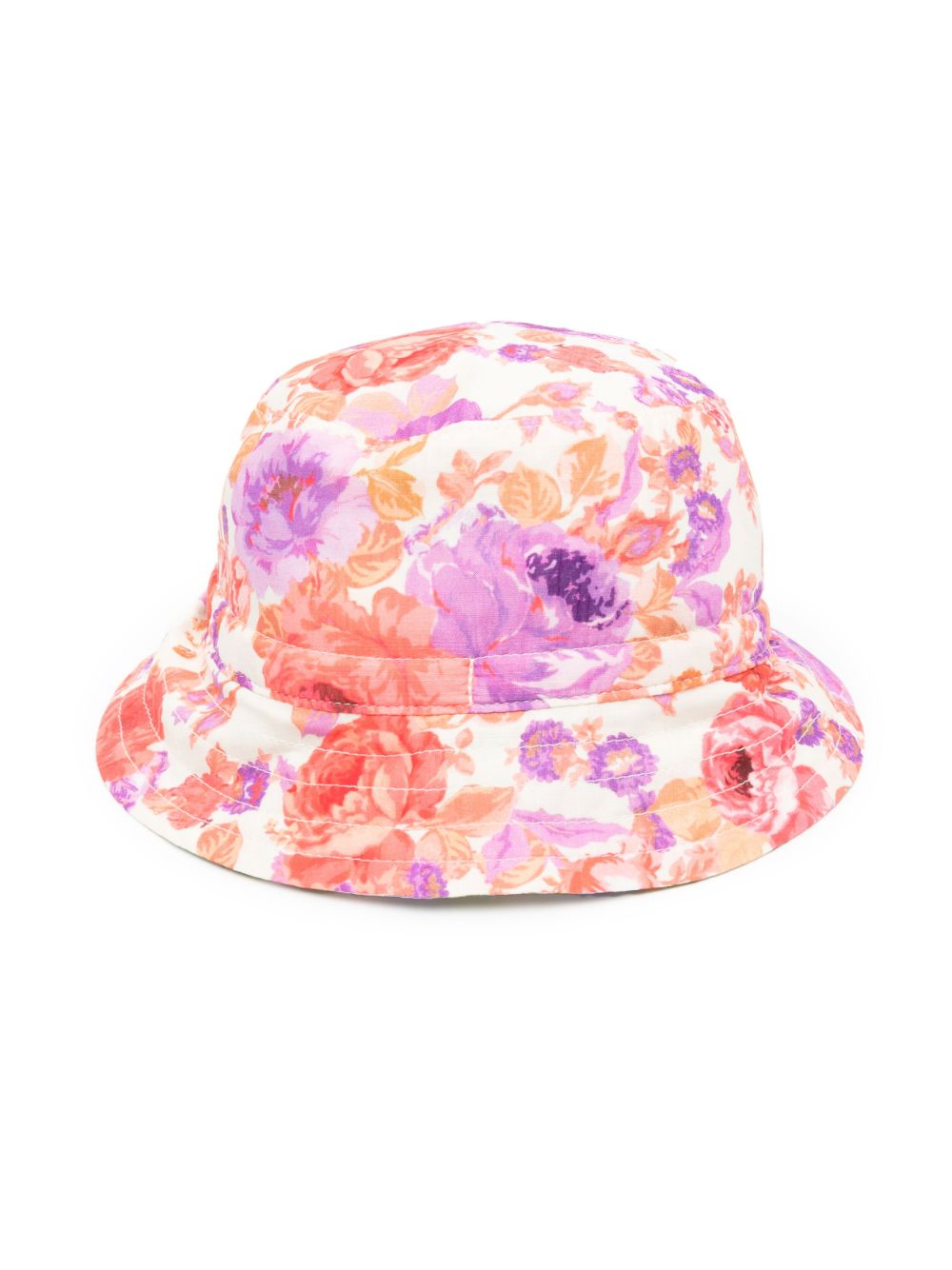 ZIMMERMANN Kids 花卉印花双面渔夫帽 - 蓝色