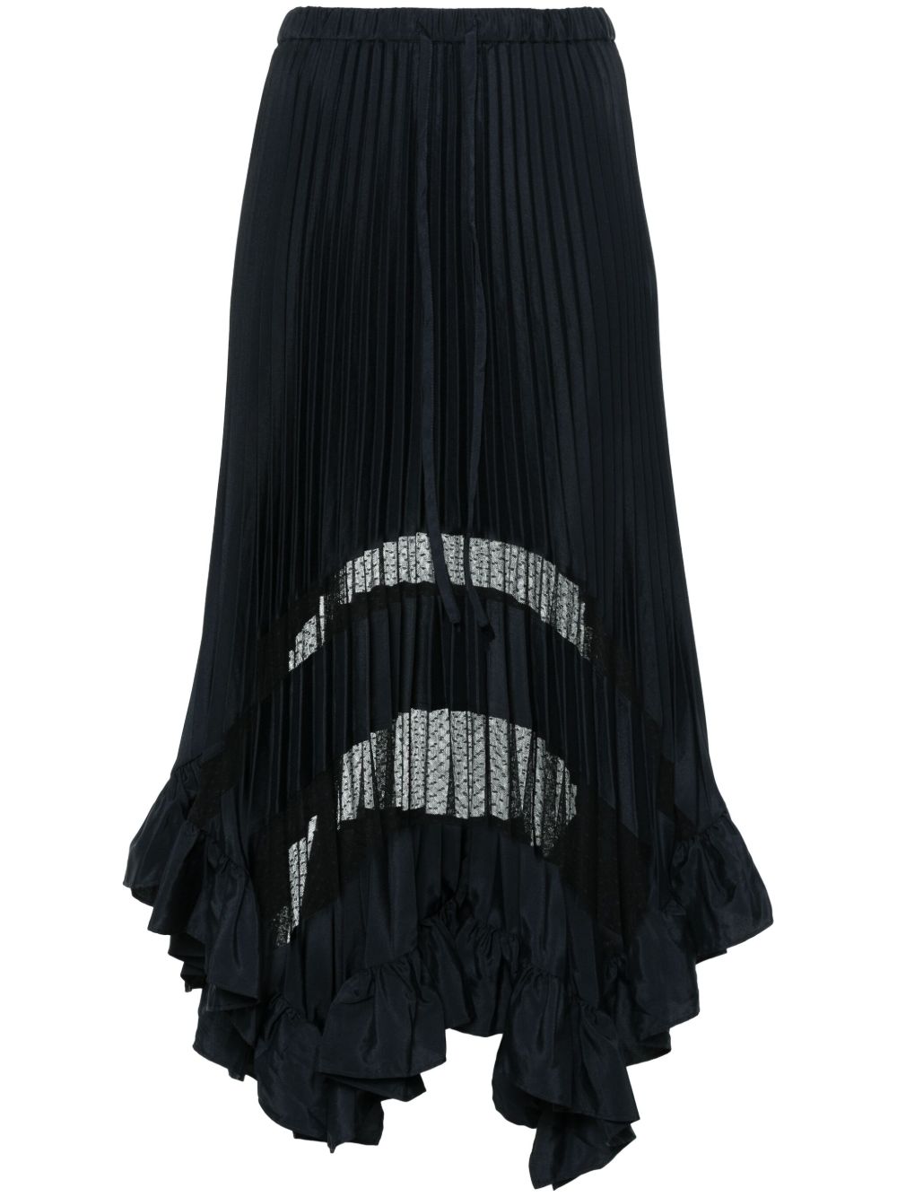 Claudie Pierlot 褶饰中长半身裙 - 蓝色