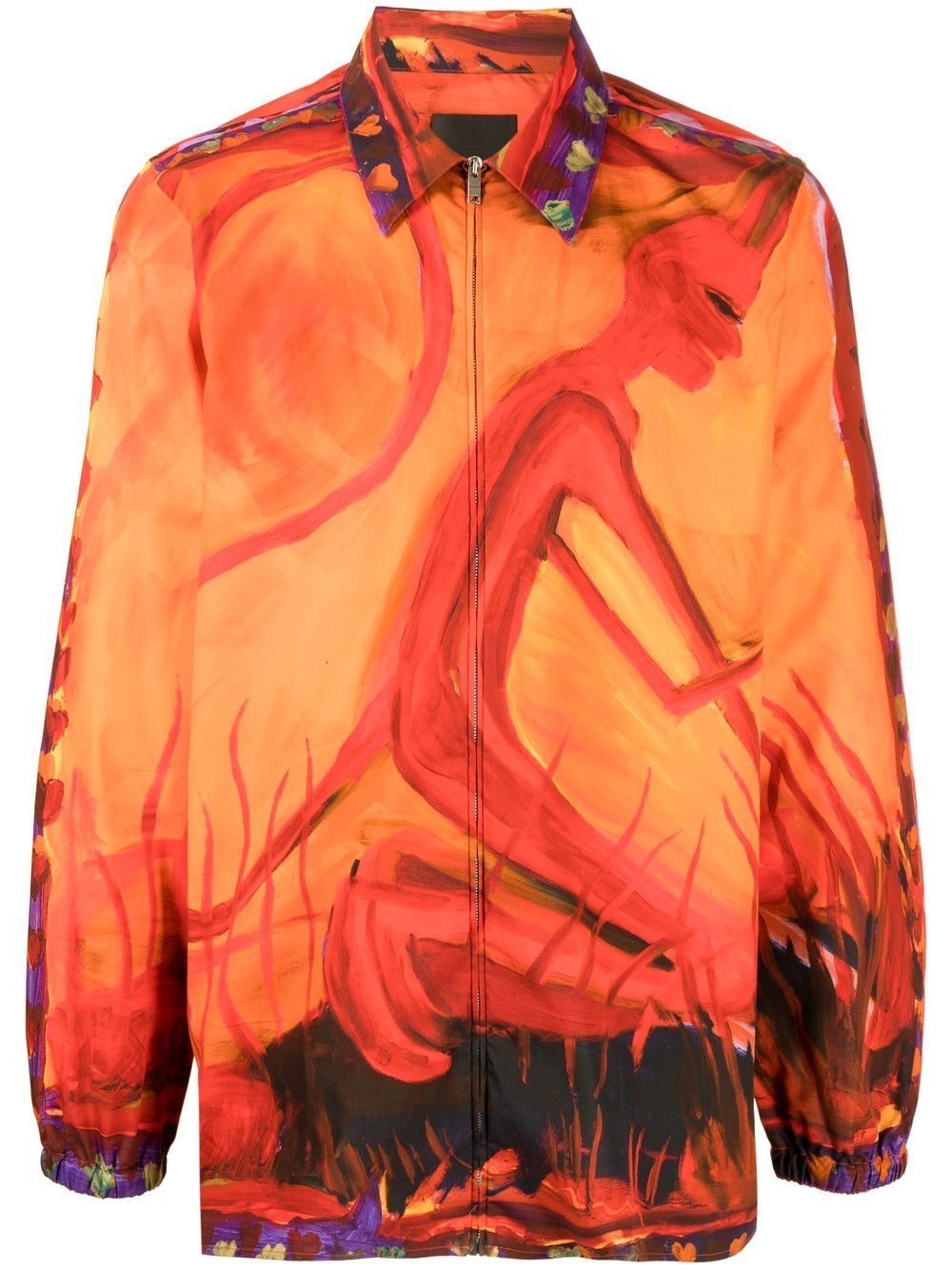 Givenchy graphic-print button-up shirt - 红色