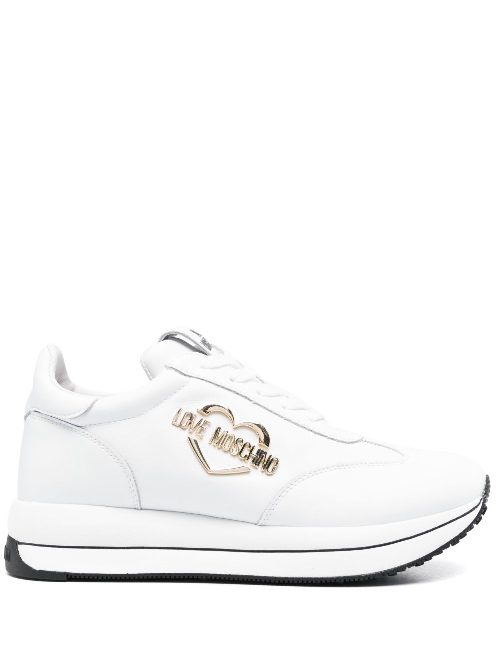 Love Moschino logo标牌低帮运动鞋 - 白色