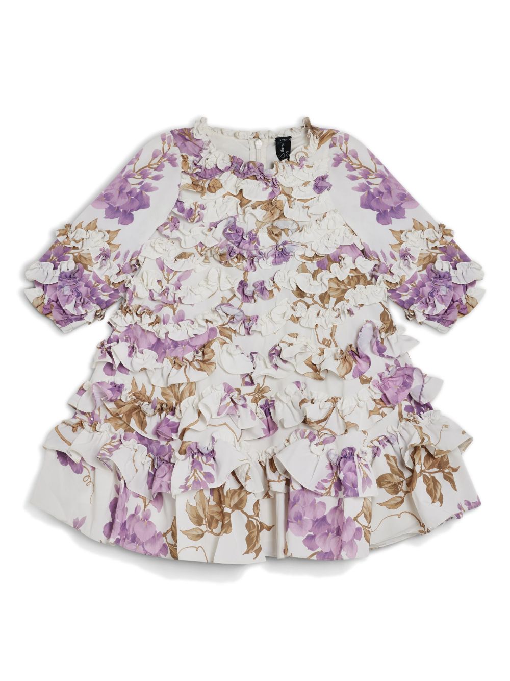 NEEDLE & THREAD KIDS Wisteria 花卉印花荷叶边连衣裙 - 粉色