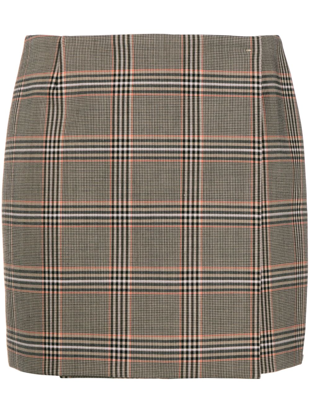 Sportmax Staffa 格纹迷你半身裙 - 褐色