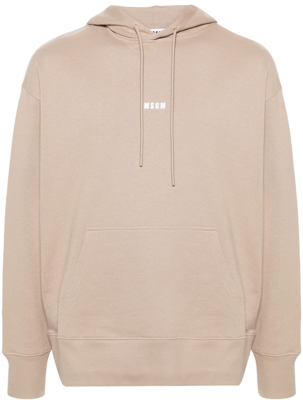 MSGM logo印花棉连帽衫 - 中性色