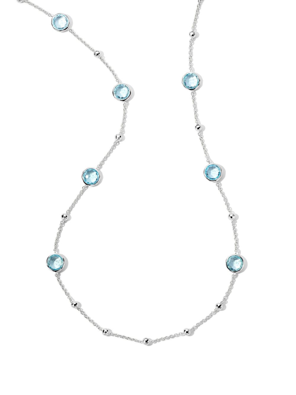 IPPOLITA Ball and Stone 纯银蓝黄玉吊饰项链 - 银色