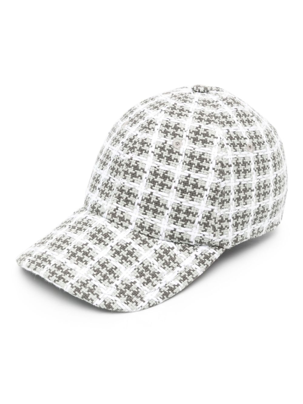 Thom Browne 粗花呢格纹棒球帽 - 灰色