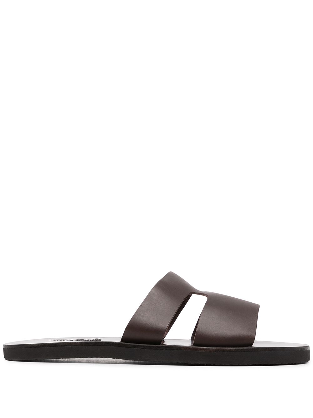 Ancient Greek Sandals 双带皮质凉鞋 - 黑色