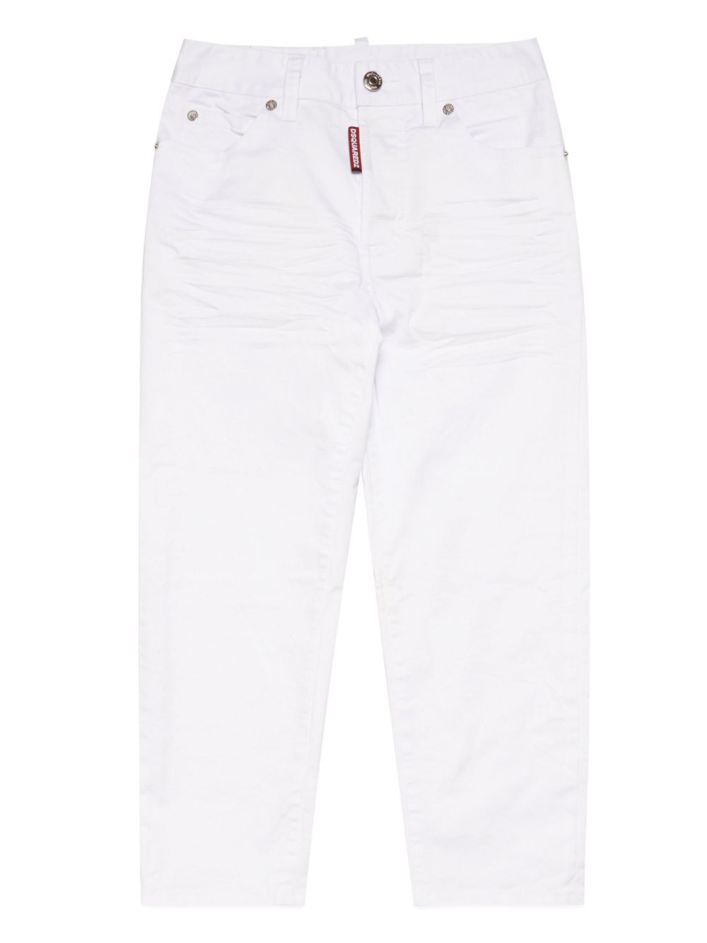 DSQUARED2 KIDS Boston logo吊牌牛仔裤 - 白色