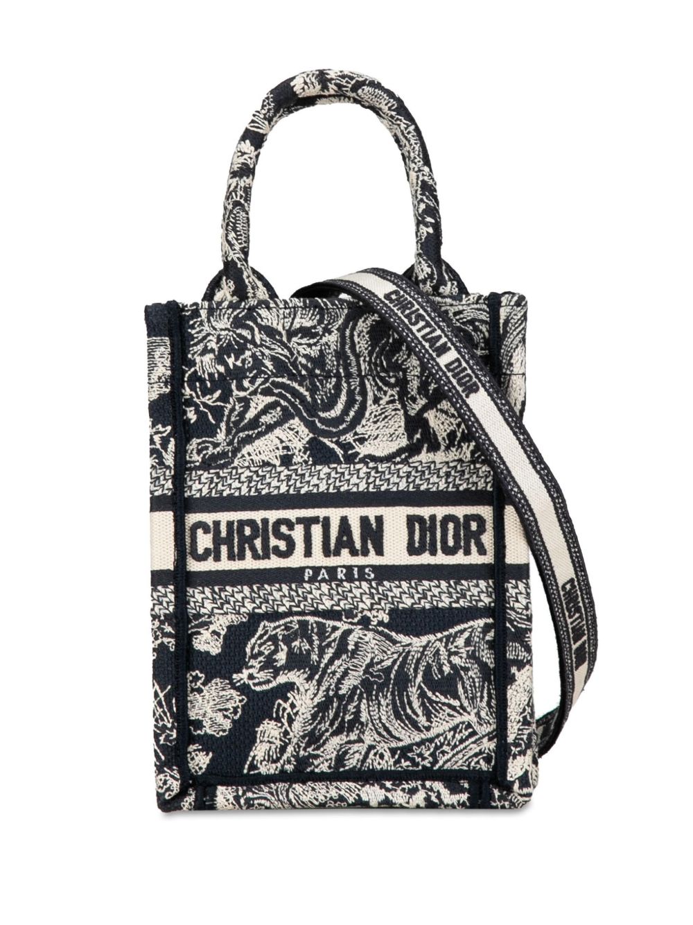 Christian Dior Pre-Owned Toile de Jouy Reverse Embroidered Vertical Book 托特包（2022年典藏款） - 蓝色