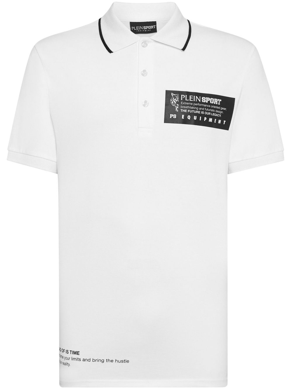 Plein Sport logo印花珠地布polo衫 - 白色