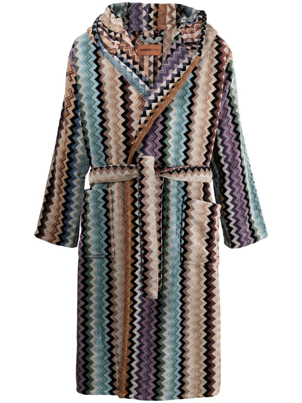 Missoni Home Adam Z字形图案图案浴袍 - 蓝色