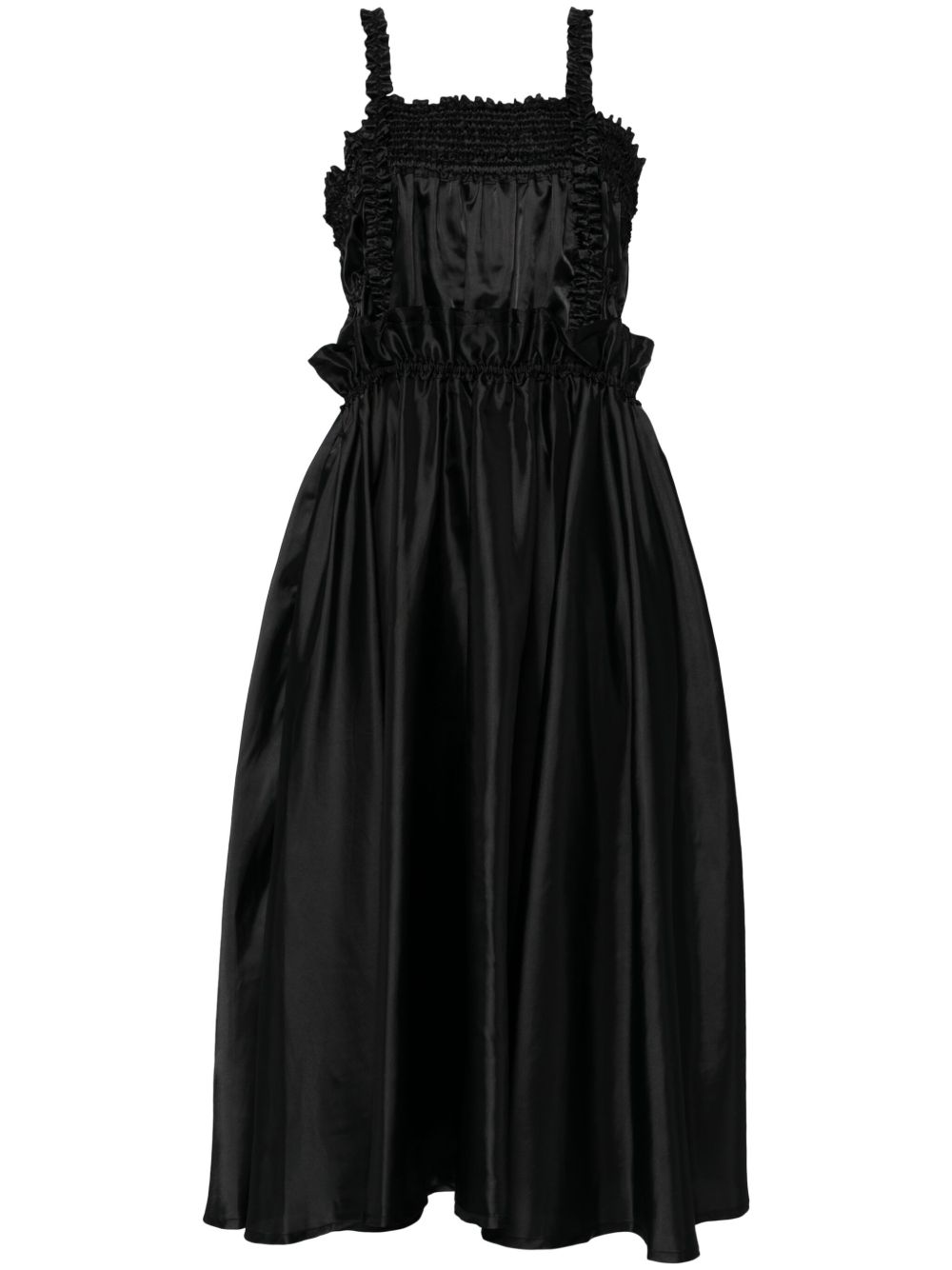 Noir Kei Ninomiya 荷叶边细节轻薄连衣裙 - 黑色
