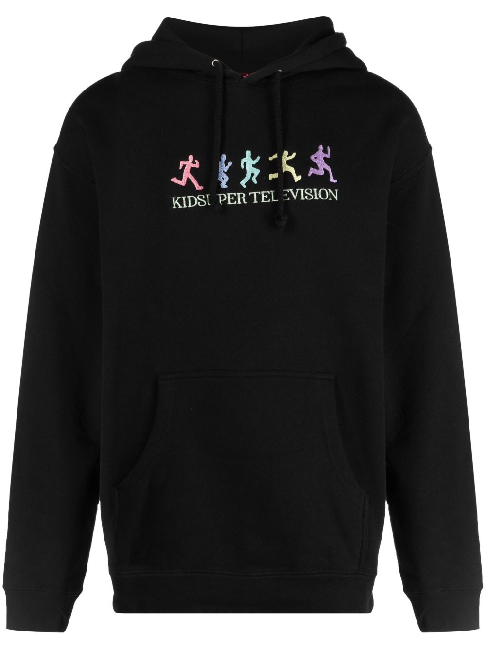 KidSuper logo印花棉混纺连帽衫 - 黑色
