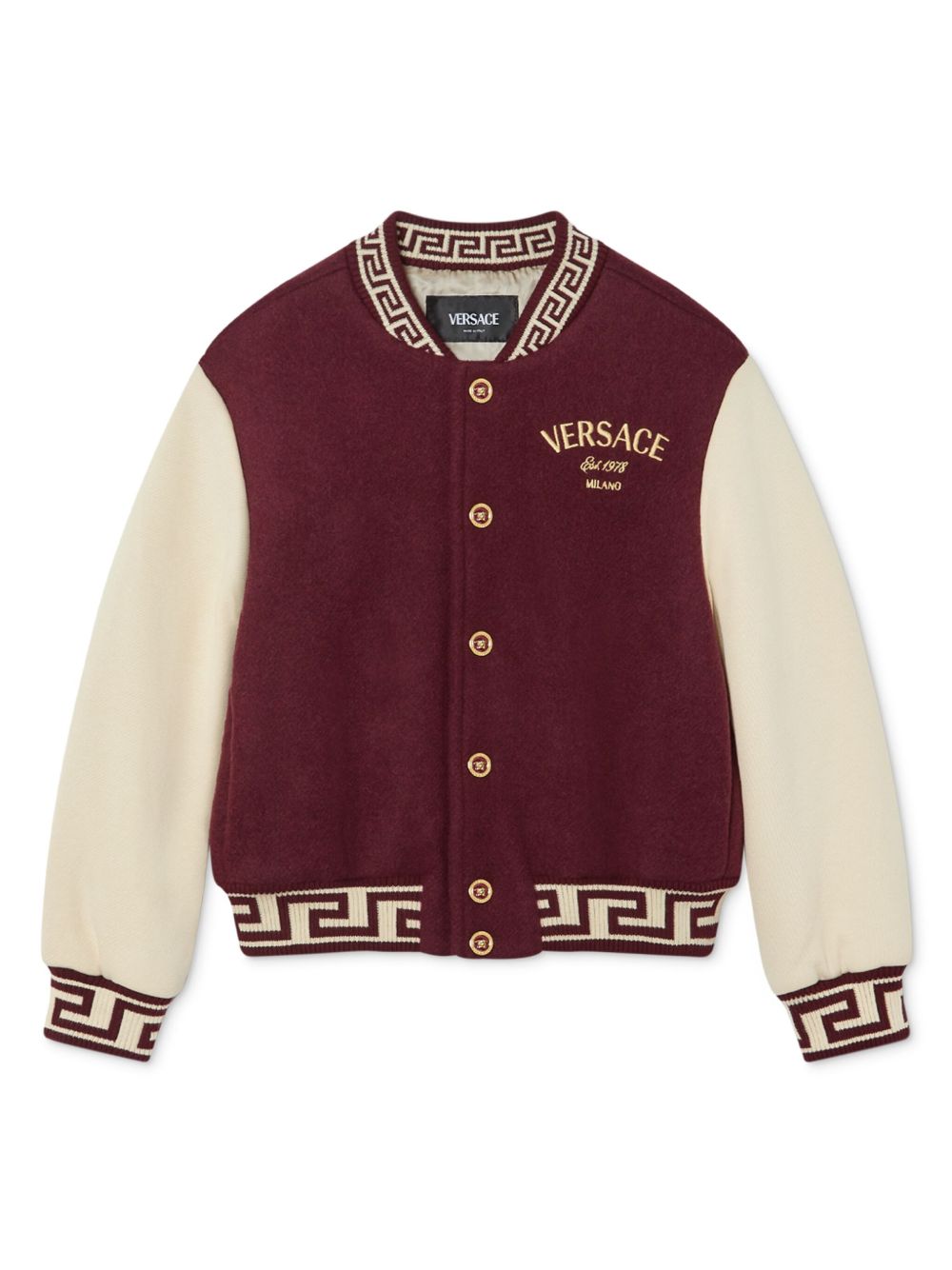 Versace Kids logo刺绣飞行员夹克 - 中性色