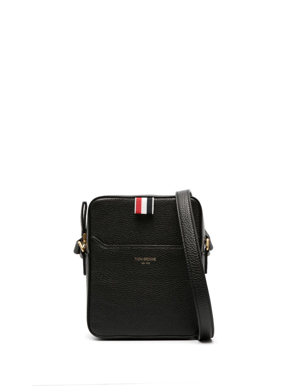 Thom Browne 四直条纹皮质相机包 - 黑色