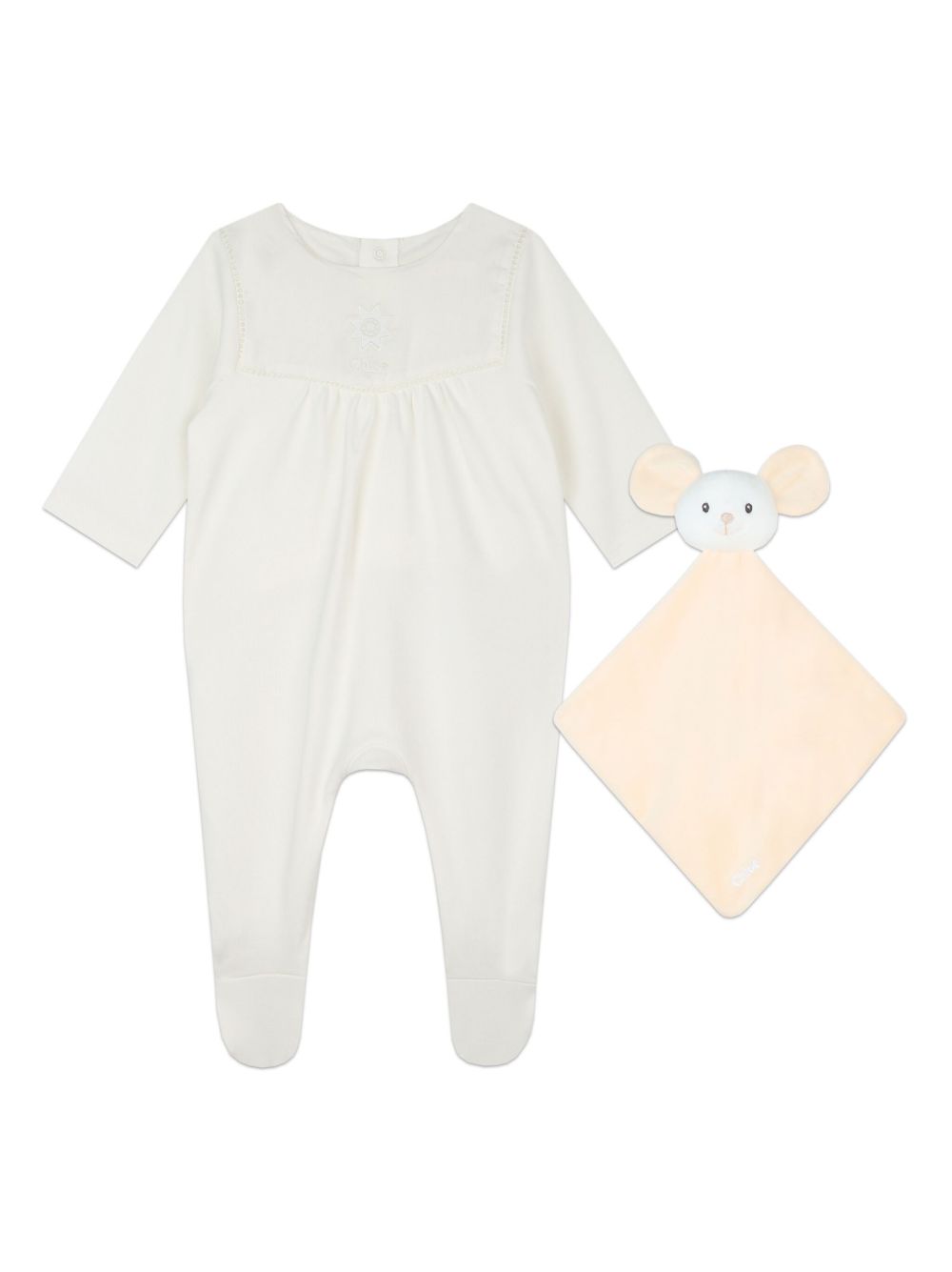 Chloé Kids logo刺绣睡衣套装 - 中性色