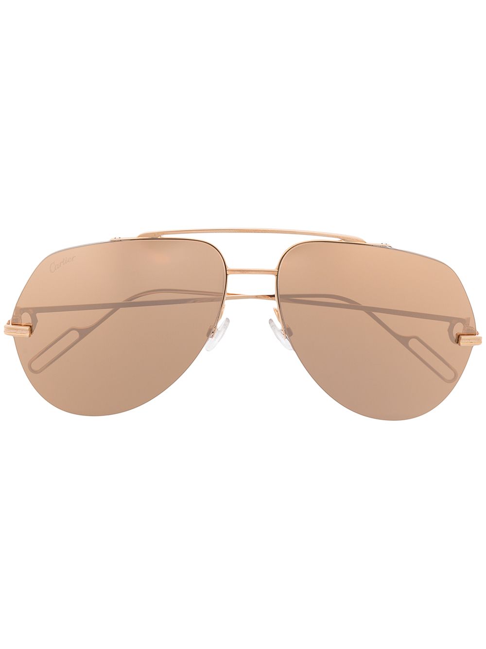 Cartier Eyewear 镜面飞行员镜框太阳眼镜 - 金色