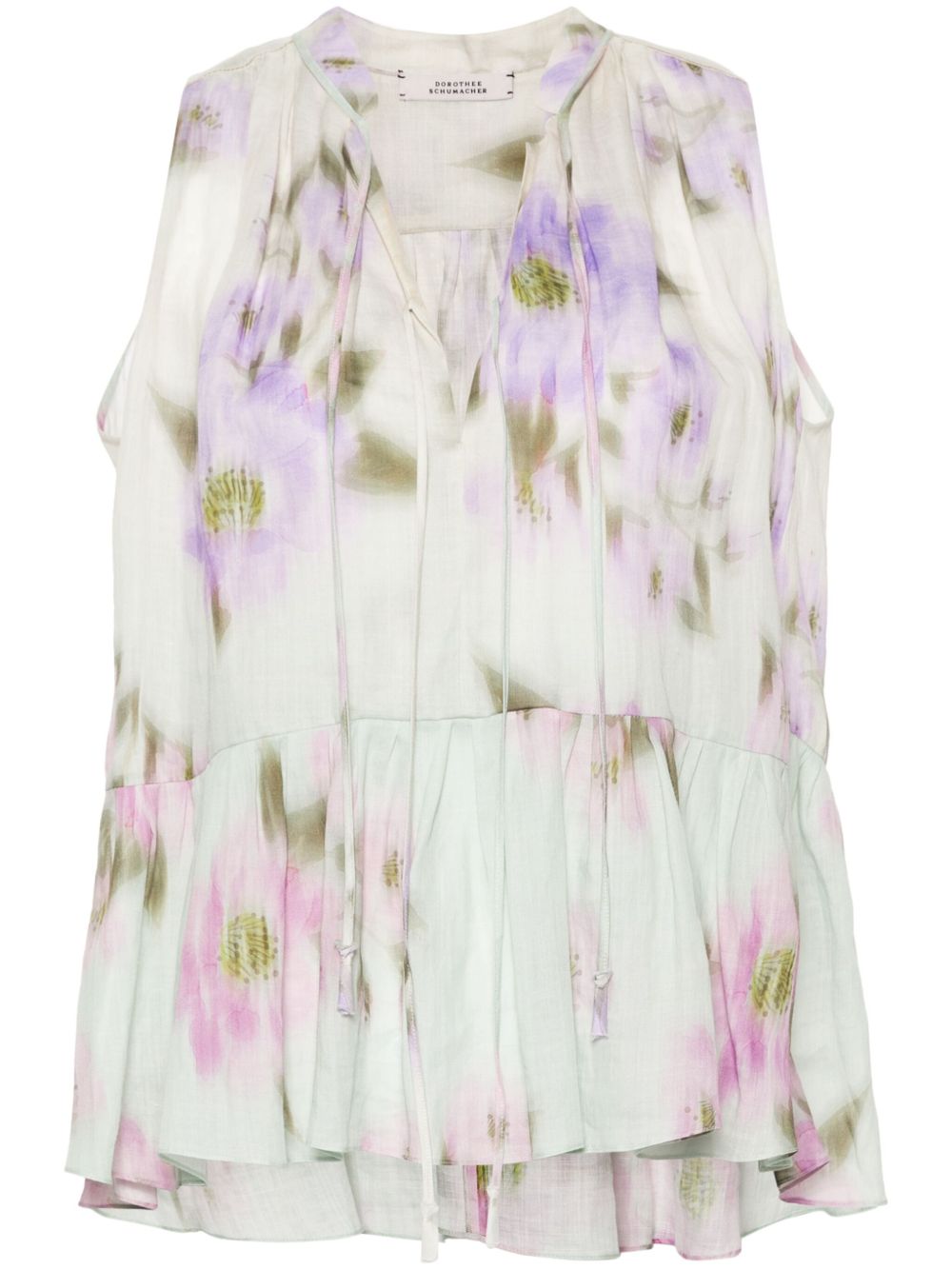 Dorothee Schumacher Blooming Volumes 钱布雷布罩衫 - 绿色