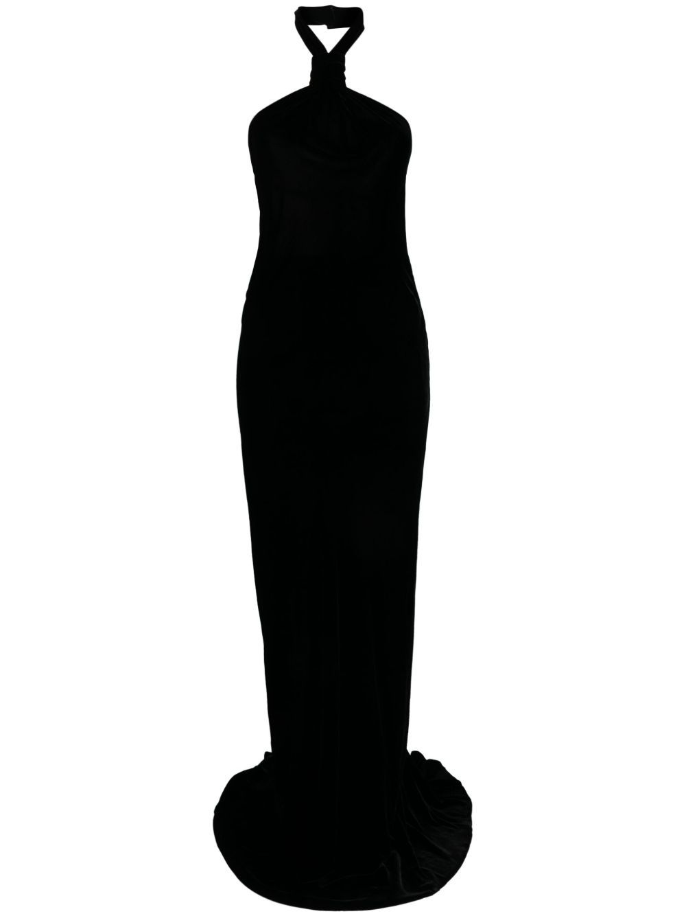 Ann Demeulemeester Ingeborg 挂绳缎面连衣裙 - 黑色