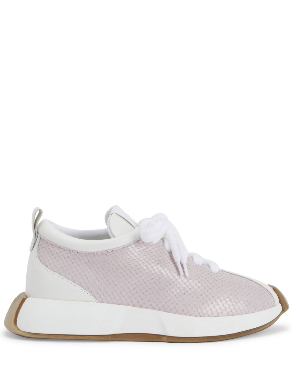 Giuseppe Zanotti Ferox 爬虫类印花皮质运动鞋 - 白色