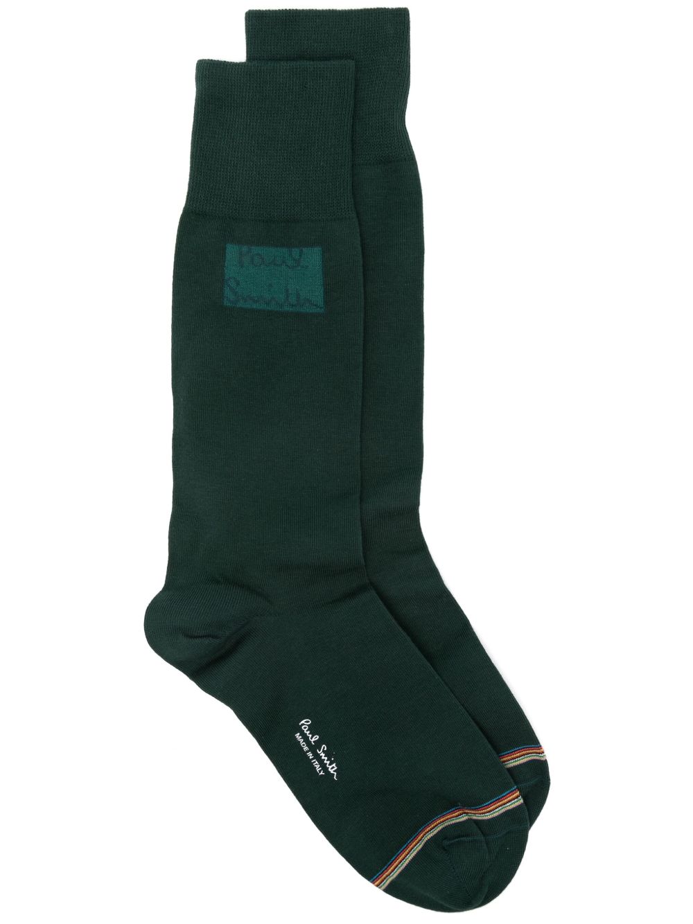 Paul Smith logo细节针织袜 - 绿色