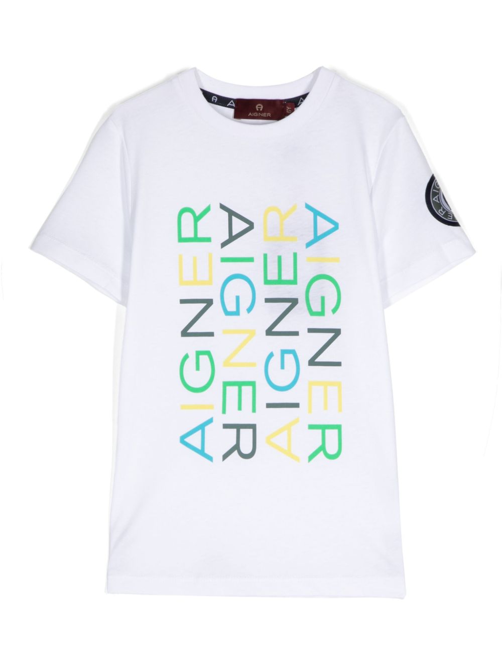 Aigner Kids logo印花T恤 - 白色