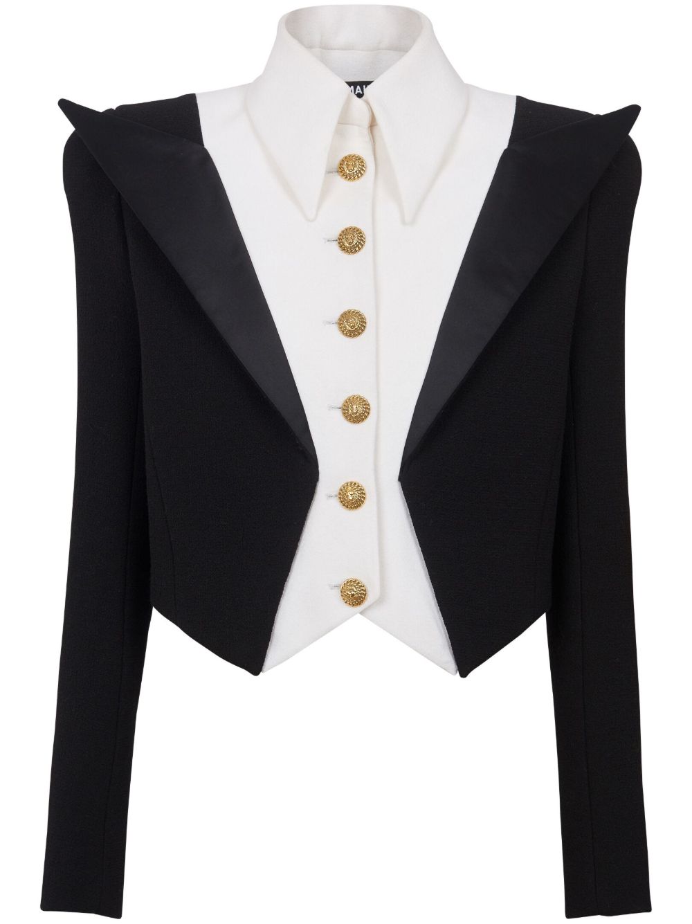Balmain 6-Button Spencer 短款夹克 - 黑色