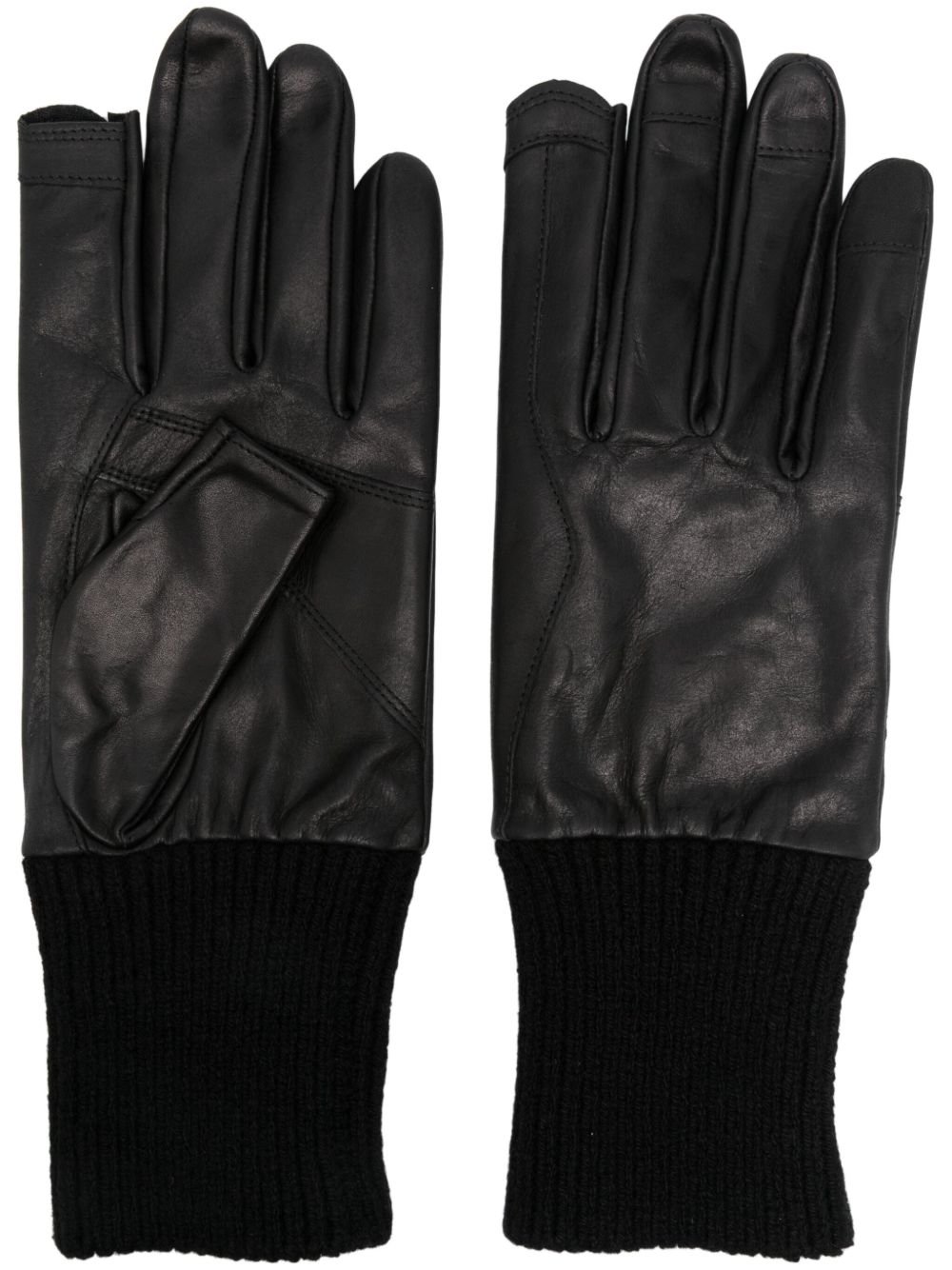 Rick Owens 皮质手套 - 黑色