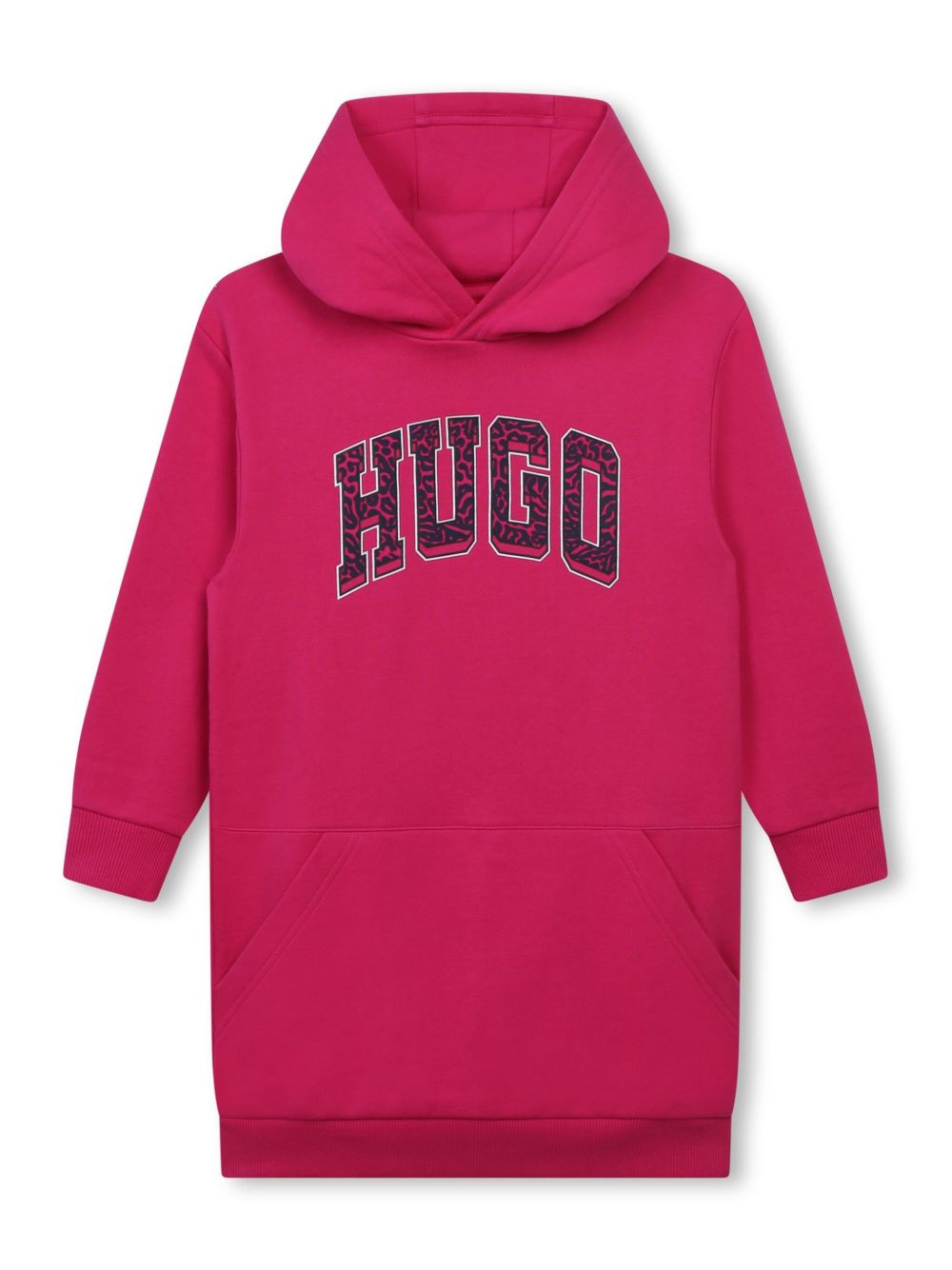 HUGO KIDS logo印花连帽连衣裙 - 粉色