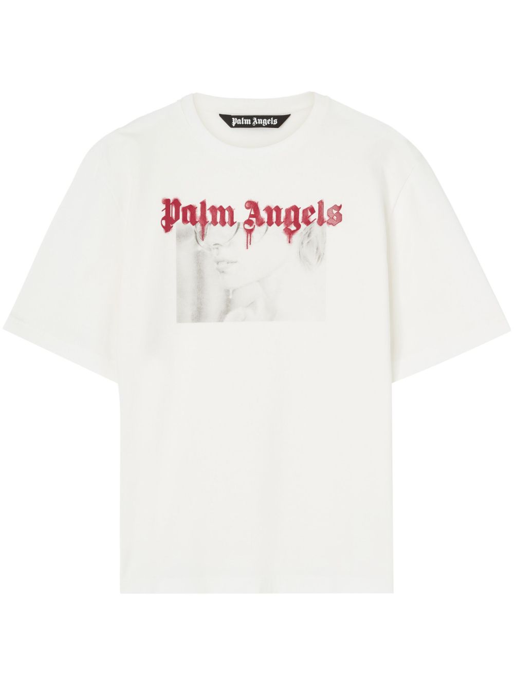 Palm Angels Portrait Pencil 棉T恤 - 白色