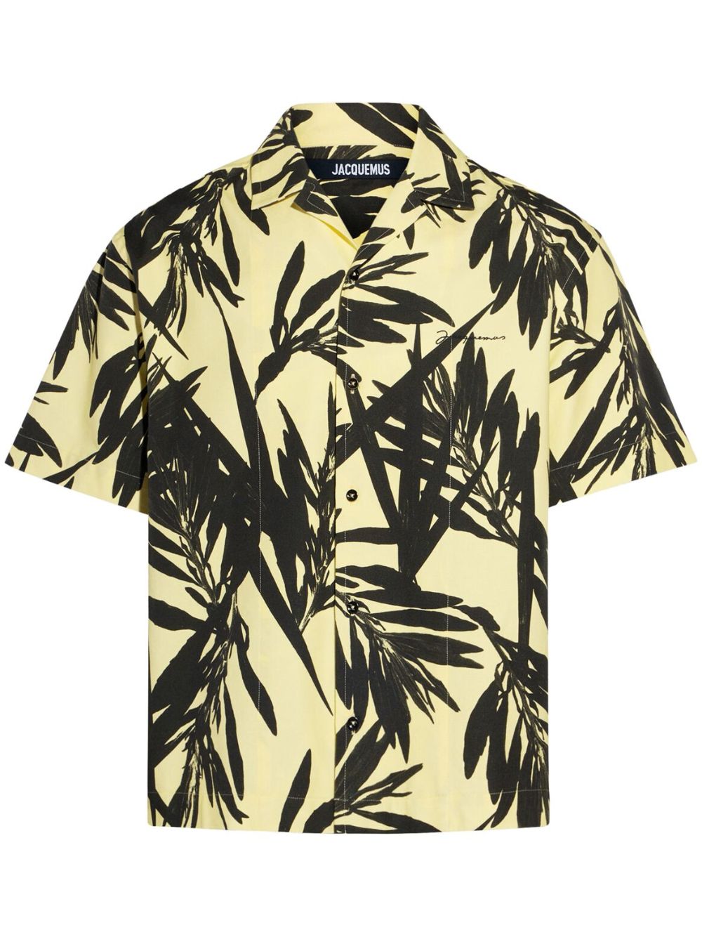 Jacquemus 棕树印花短袖衬衫 - 黑色