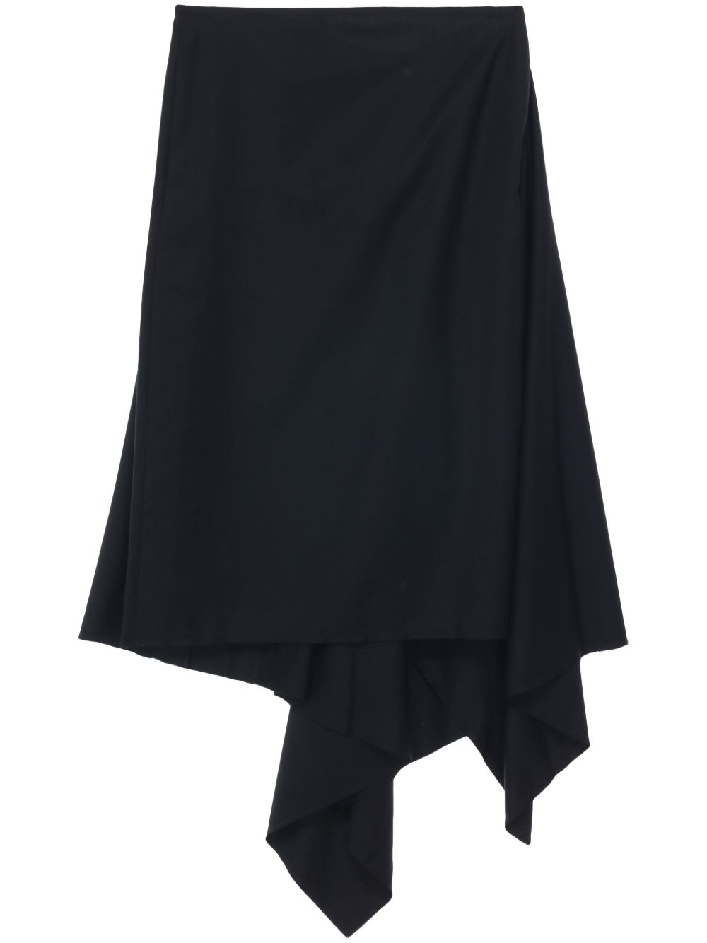 Ann Demeulemeester 不对称中长半身裙 - 黑色