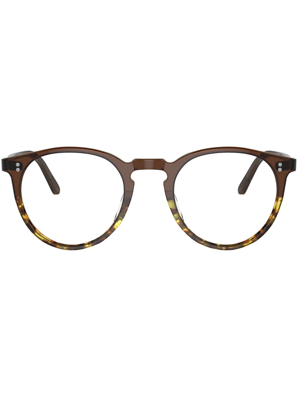 Oliver Peoples 圆框眼镜 - 褐色