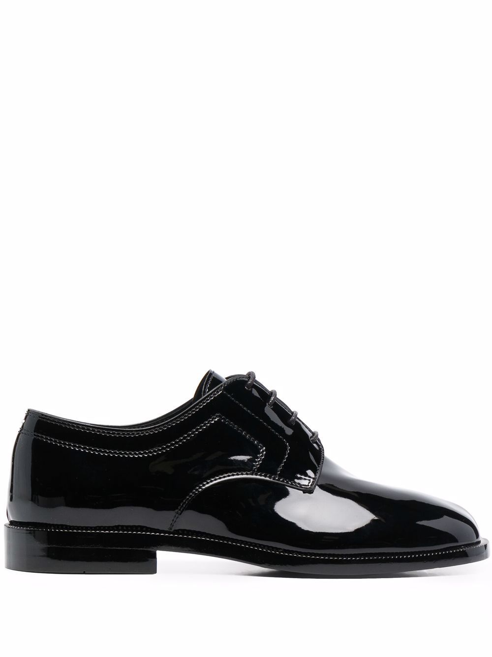 Maison Margiela Tabi 漆皮布洛克鞋 - 黑色