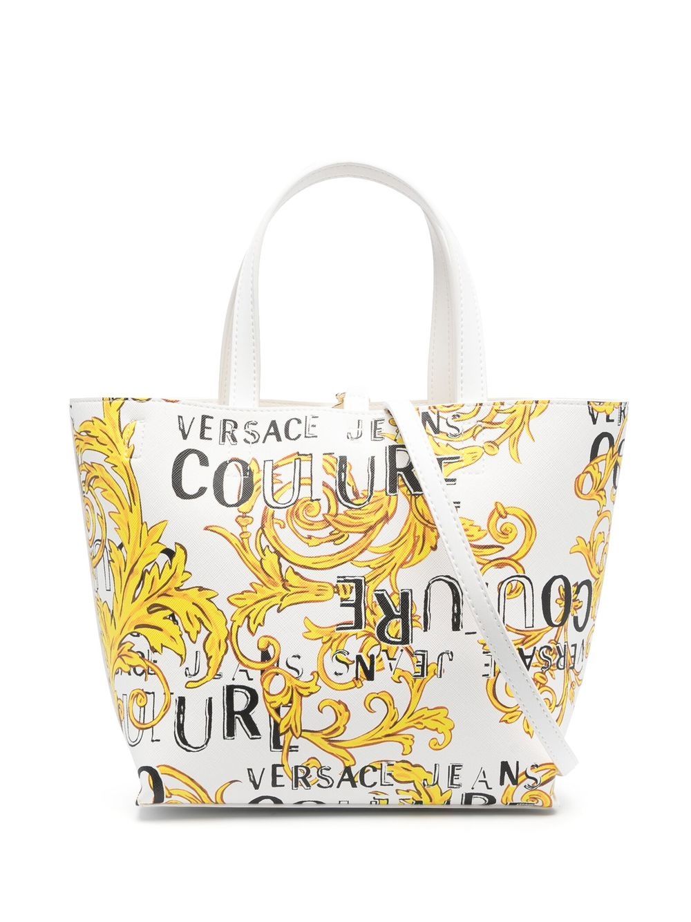 Versace Jeans Couture logo印花手提包 - 白色