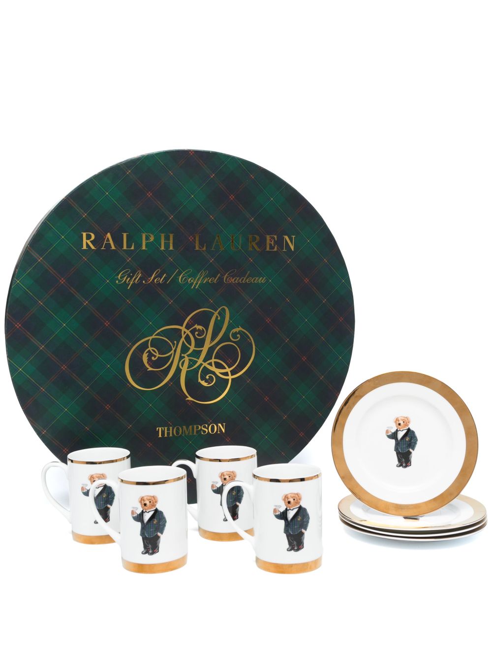 Ralph Lauren Home Thompson Polo Bear 餐盘与马克杯礼品套装（四件装） - 白色