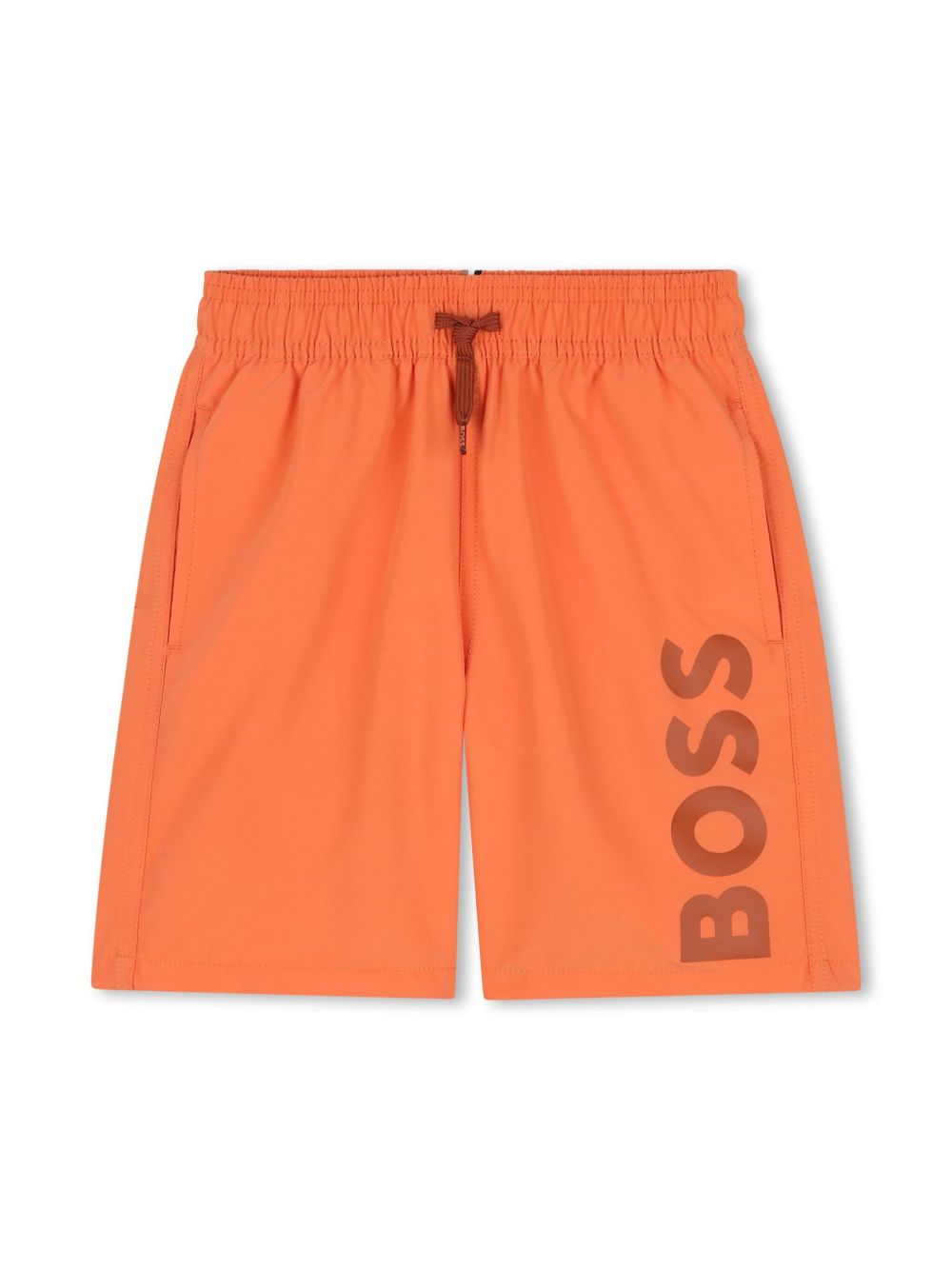 BOSS Kidswear logo印花泳裤 - 橘色