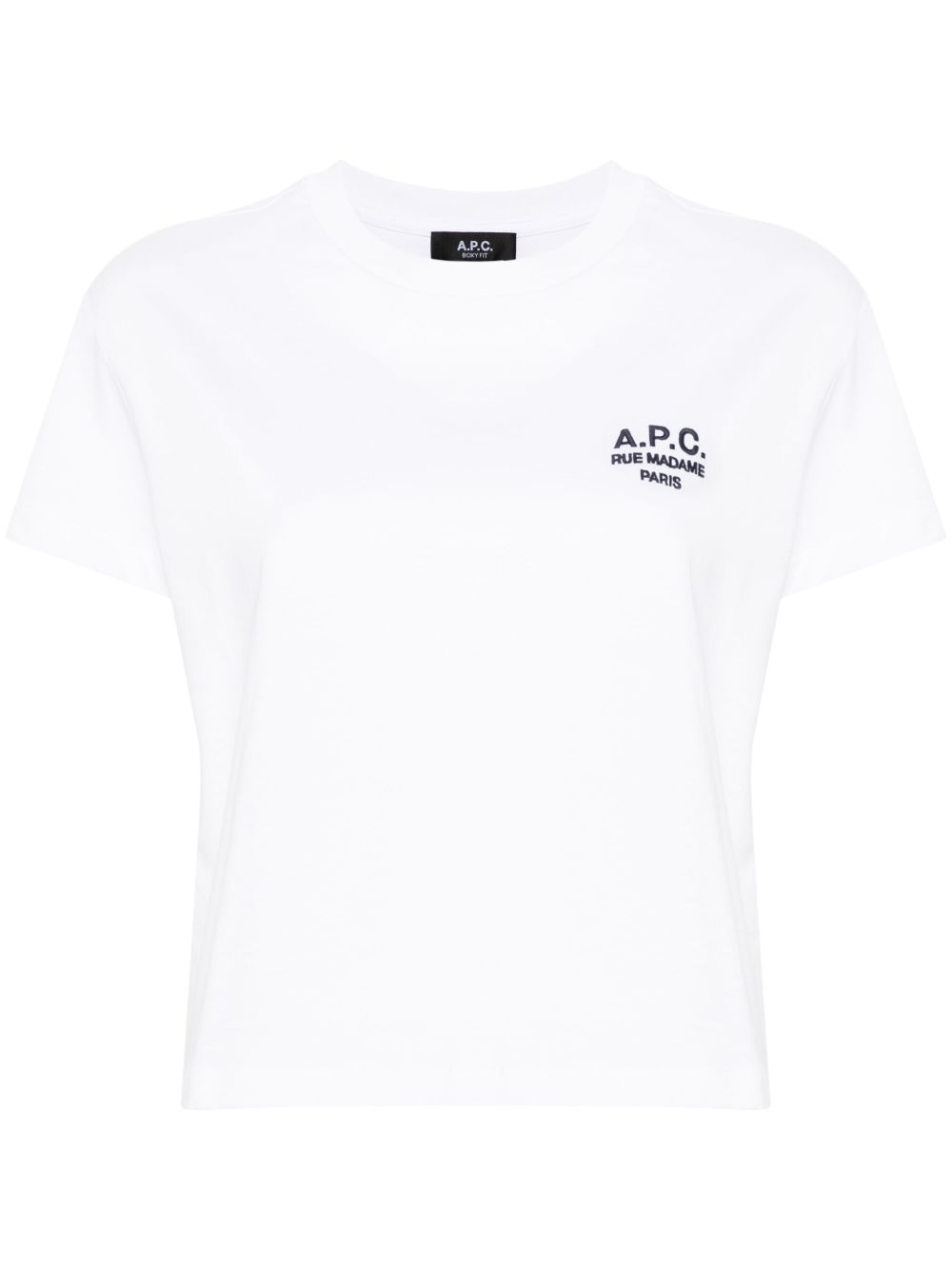 A.P.C. logo刺绣棉T恤 - 白色