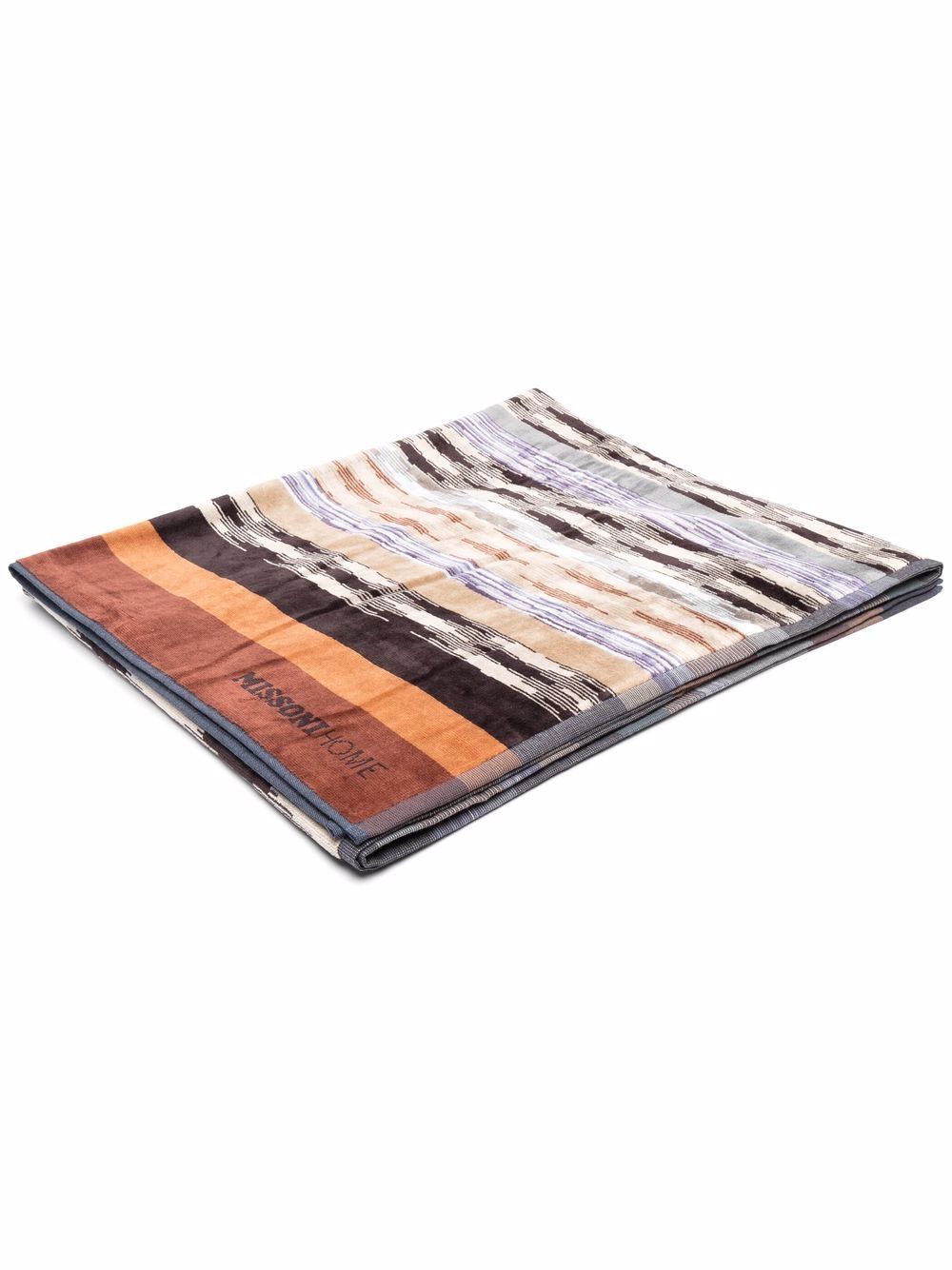 Missoni Home 条纹沙滩毛巾 - 褐色