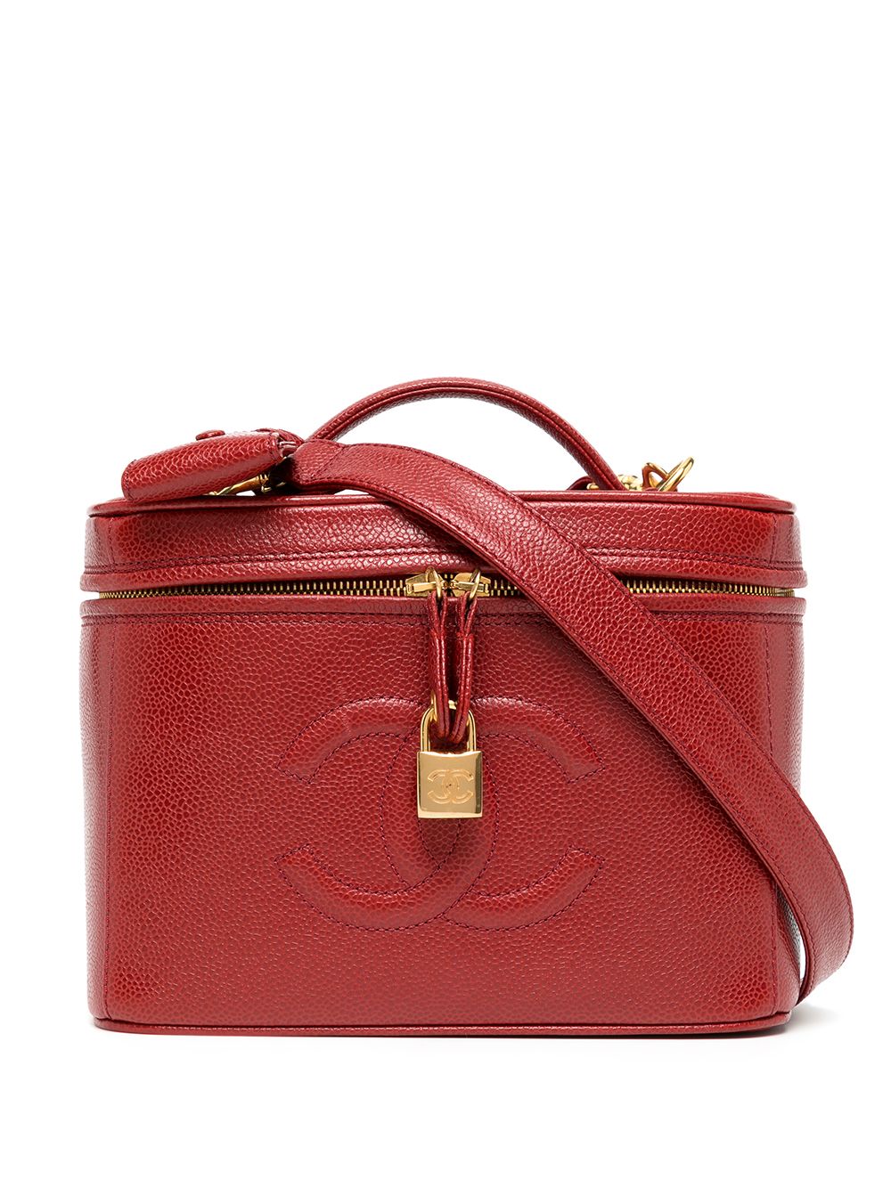 CHANEL Pre-Owned CC 两用化妆包（1998年典藏款） - 红色