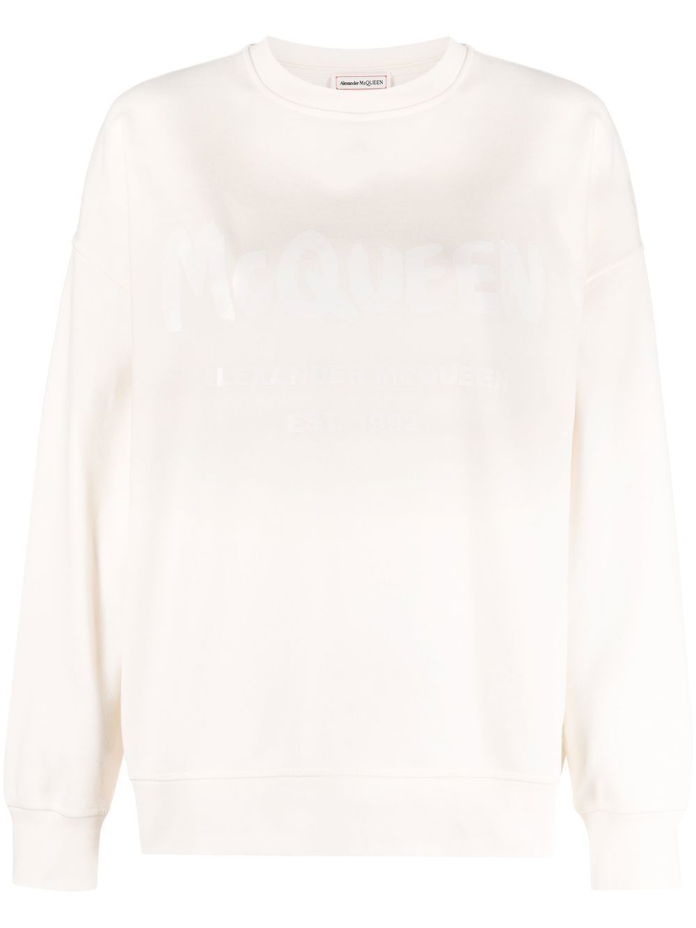 Alexander McQueen logo印花棉卫衣 - 中性色