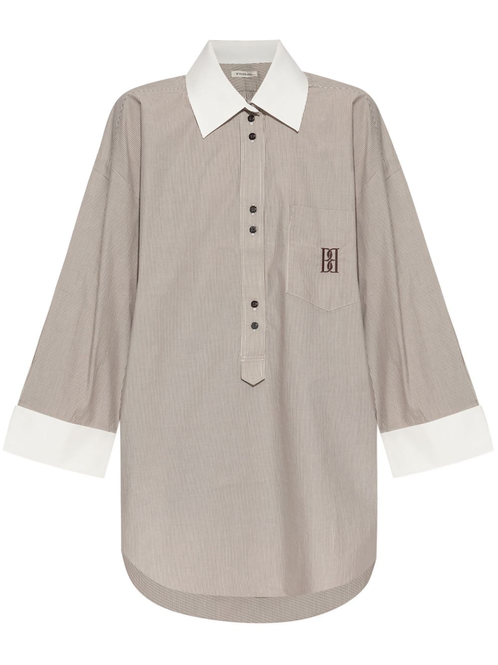 By Malene Birger Maye 条纹棉衬衫 - 灰色