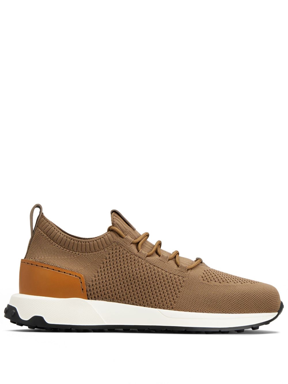 Tod's logo 贴花针织运动鞋 - 褐色