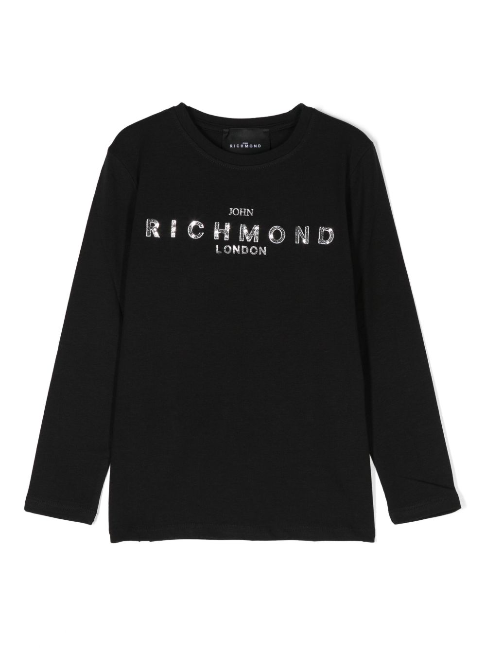 John Richmond Junior 亮片logo细节T恤 - 黑色