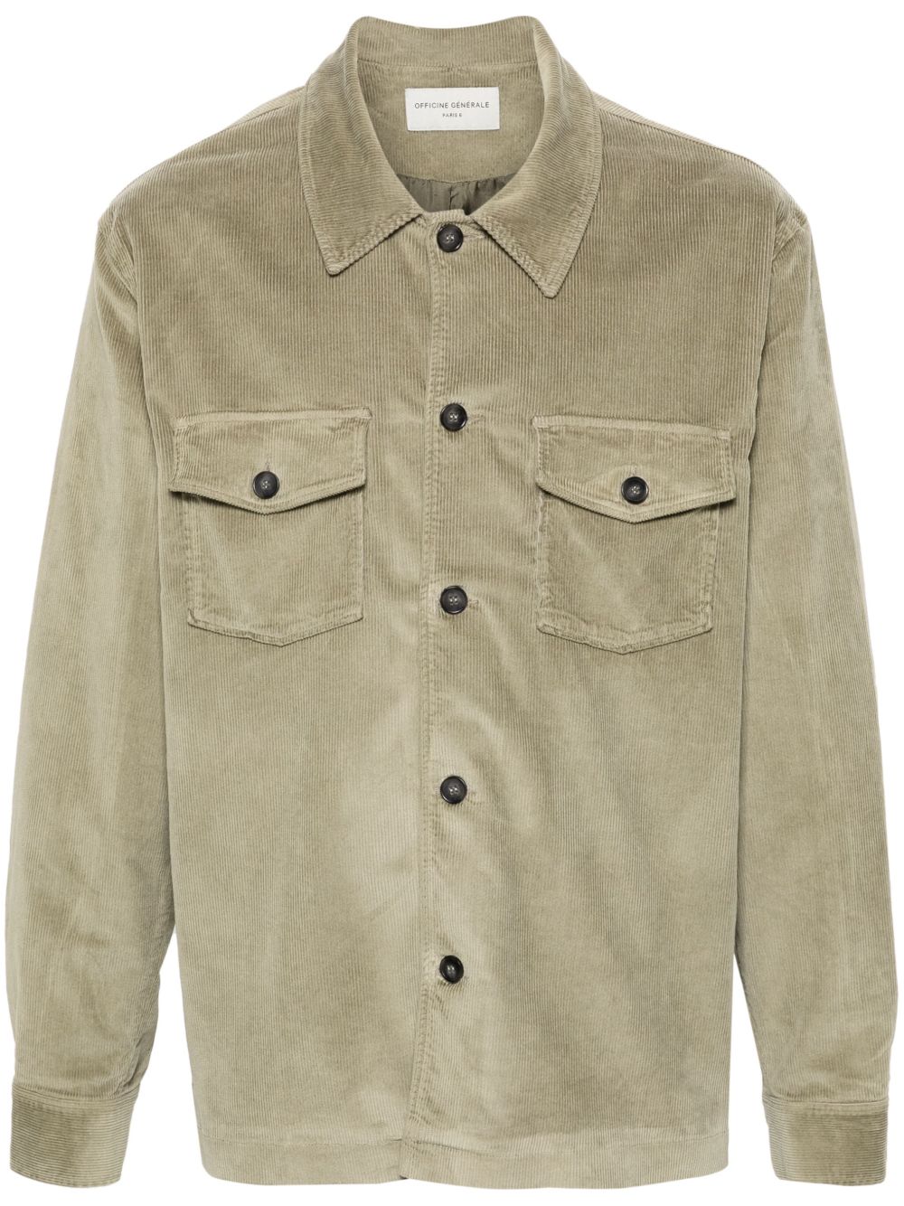 Officine Generale 灯芯绒夹克 - 绿色