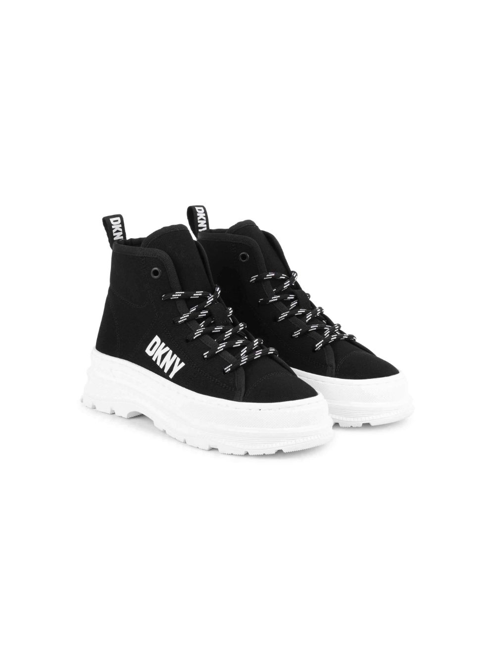 Dkny Kids logo印花高帮运动鞋 - 黑色