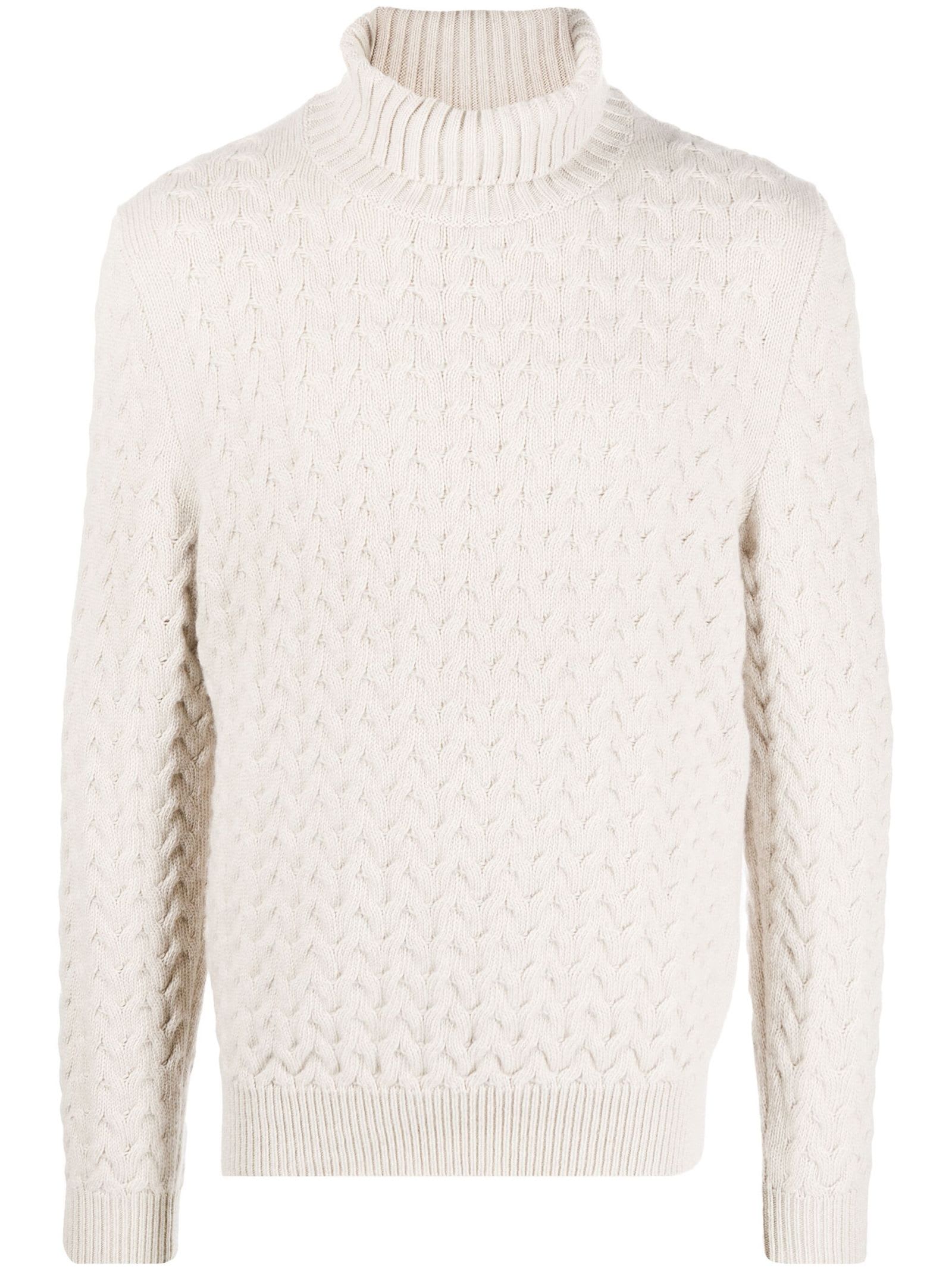 Fedeli Beige Virgin Wool-cashmere Blend Jumper