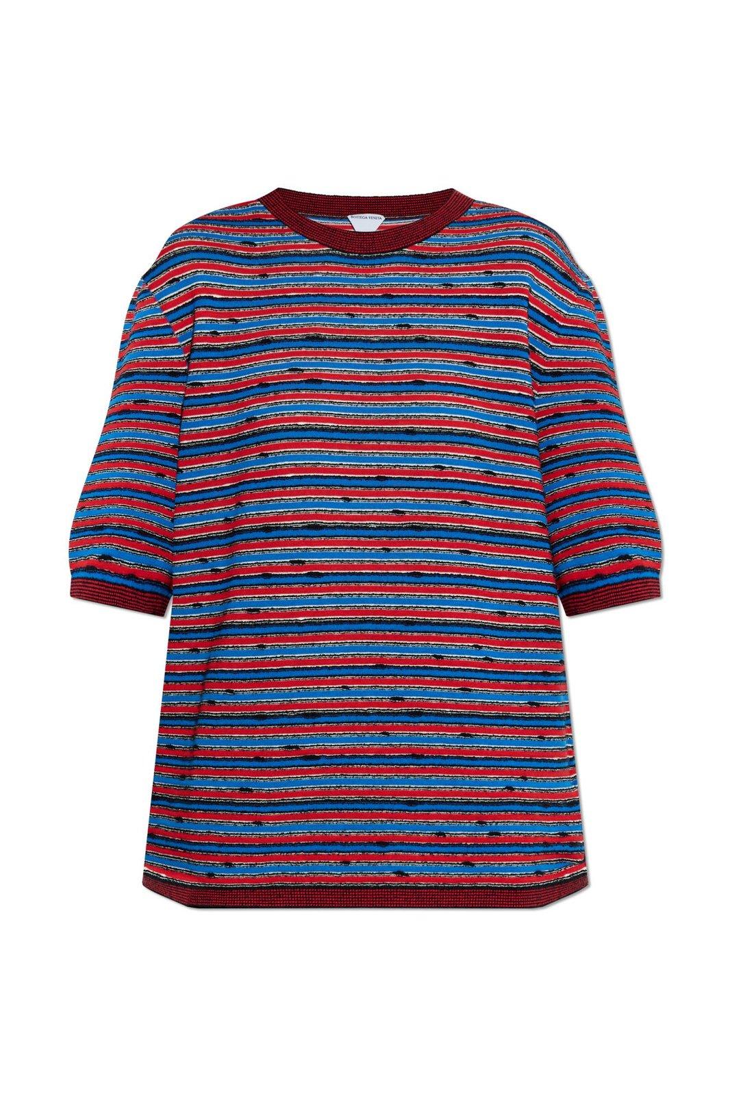 Bottega Veneta Striped Pattern Crewneck T-shirt