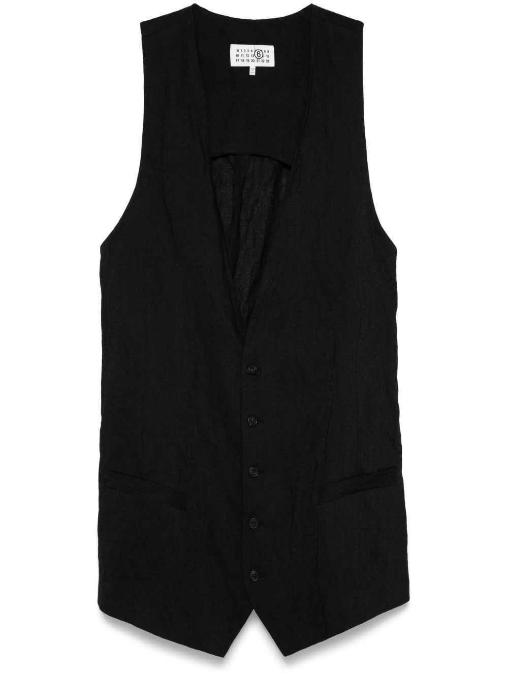 MM6 Maison Margiela plunging-neck gilet - 黑色