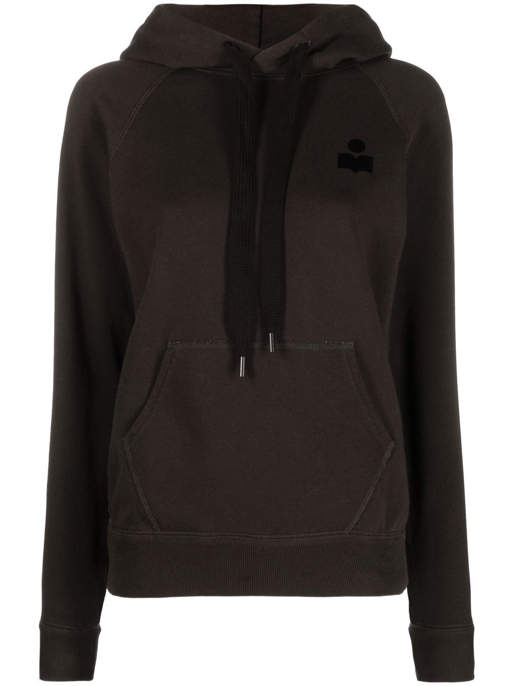 MARANT ÉTOILE Malibu 植绒logo连帽衫 - 黑色