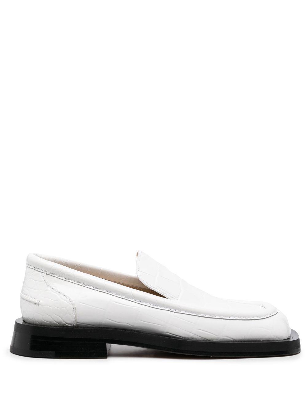 Proenza Schouler 仿鳄鱼纹皮质乐福鞋 - 白色